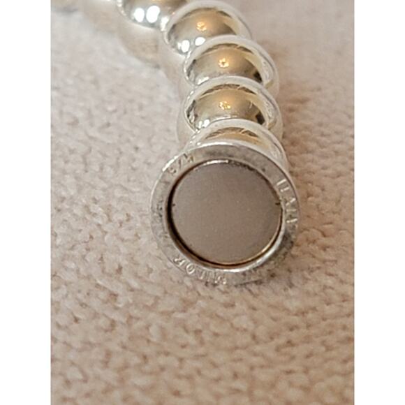 Milor Italy Sterling Silver Bead Bracelet 925 Magnetic Closure - Picture 6 of 6